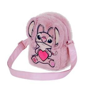 Karactermania - Bolso Bandolera de Peluche con Diseño de Corazón de Ángel de Lilo y Stitch de Disney, Color Rosa - Product Image 1