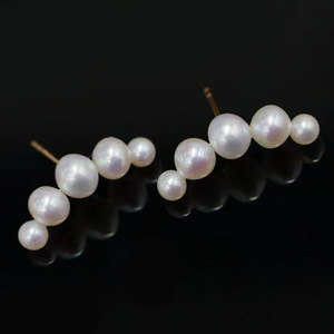 Delicate Mini Stud <b>Earrings</b> 4-7mm Aurora Freshwater Pearl Near Flawless Surface 14K Gold Filled Ear <b>Posts</b> Daily Fine Jewelry - Product Image 1