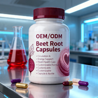 Capsules de racine de betterave OEM ODM personnalisées pour la circulation et l'énergie, soutien de la santé cardiaque, complément alimentaire, formule personnalisable