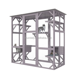 SDCH011 Top-Angebot Umweltfreundliches, Langlebiges Großes Katzenhaus aus Holz für den Außenbereich mit Knopfverschluss, Haustiermöbel für Katzen für alle Jahreszeiten - Product Image 3