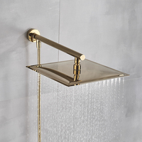 Pommeau de Douche Pluie Multicolore (Or/Noir), Douchette Murale 8-12 Pouces avec Bras et Tuyau, Vente en Gros pour Distributeurs