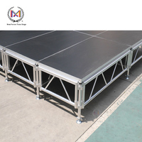 Scène portable en alliage d'aluminium 4x4 pieds 4x8 pieds, plateforme modulaire mobile à hauteur réglable, certifiée TUV, double couche, 500 kg