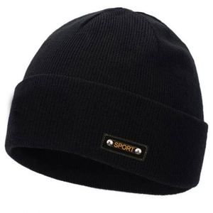 Simple Fashion Winter Hat Men's Fashionable Knitted Warm Cold Hat Custom Patch logo Beanie - Product Image 5