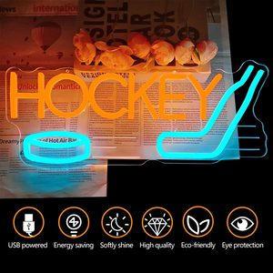 Ice Hockey Letreros Neon LED indoor hanging ambient light shop <b>sign</b> wall decoration light entrance indicator light luminous <b>sign</b> - Product Image 2