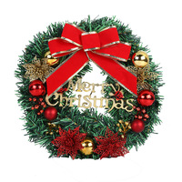 Corona Navideña de Lujo Premium con Materiales Combinados, Exquisita Corona Decorativa para Fiestas Navideñas
