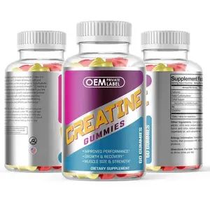 Private Label Vegan Supplements BCAA Creatine Monohydrate Gummy Pre Workout Energy Creatine Gummies