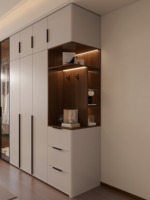 Armoire de chambre Aige moderne et minimaliste, haute, du sol au plafond, avec rangement multi-niveaux