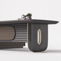 Scrivania Direzionale in Legno di Lusso Moderna, Design per Ufficio Manager, Vendita Diretta dalla Fabbrica KMJ