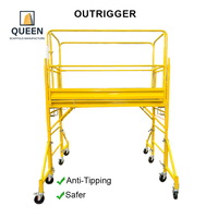 Échafaudage mobile en acier à cadre en H de 6 pieds de hauteur, style boulanger, capacité de 450 kg, haute résistance, pour la construction