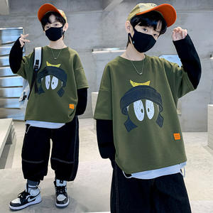 Sweatershirt pour garçons Collection de printemps <span class=keywords><strong>Pull</strong></span> à col rond pour enfants <span class=keywords><strong>Mode</strong></span> de rue toutes saisons avec motif de dessin animé pour grands garçons - Product Image 4