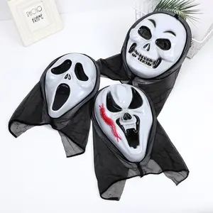 Nicro cadılar bayramı partisi iyilik hayalet yüz korkunç Cosplay Prop kostüm cadılar bayramı aksesuarları maske ürpertici gülümseme yüz çığlık maskesi