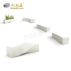 Nuevo banco espiral de diseño Magic Stone GRC para exteriores, muebles de paisajismo para centros comerciales y cafeterías - Product Image 3