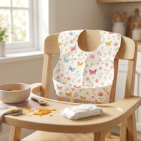Échantillon de bavoirs jetables pour bébé disponible, impression de logo personnalisé pour commande prévente et test.