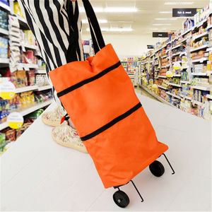 Caddie de courses, sac à roulettes portable, sac à pantoufles pliable, sac de courses à roulettes télescopique double usage, sac de courses pour l'épicerie - Product Image 2