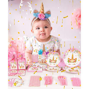 Set di decorazioni per feste di compleanno per bambini da 192 pezzi forniture per feste a tema unicorno arcobaleno di buon compleanno per bambina - Product Image 4