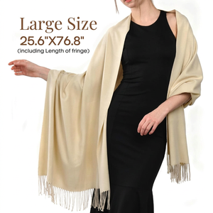 Classic Women Long <b>Shawl</b> <b>Wrap</b> With Tassel Fringe Soft Shoulder Scarf For Evening And Special Occasions - Product Image 5