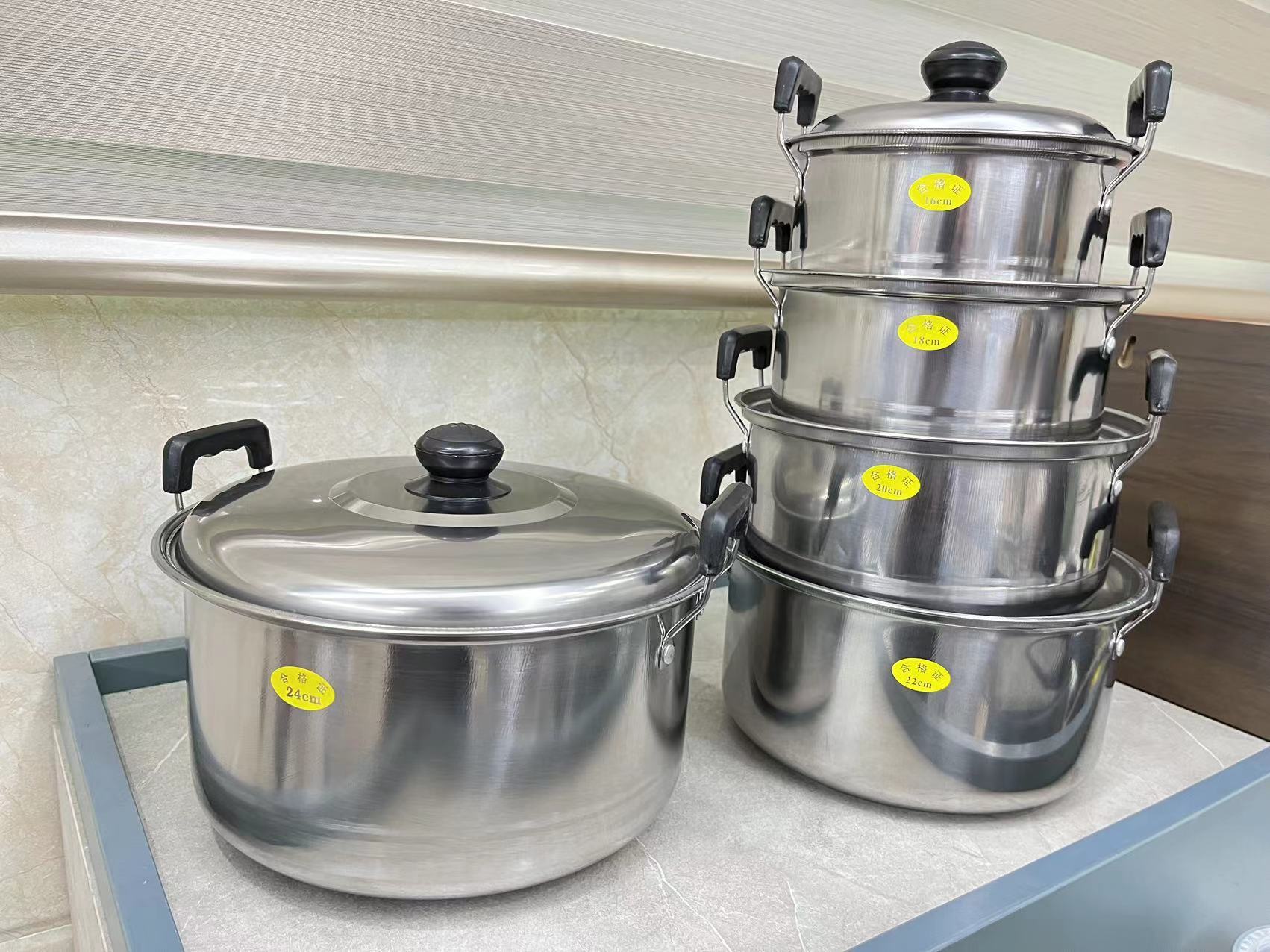5pcs Kitchen Ware Soup Steamer Pot Set With Lid Stainless Steel Cooking Pot Set Cookware Sets Household Items · image 4