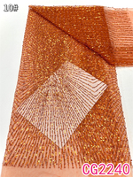 Tissu en dentelle perlée écologique de luxe avec perles et sequins français pour robes de mariée