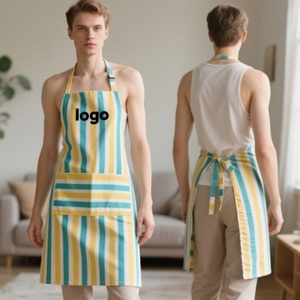 Wholesale Customizable Cotton Apron in Multiple Colors Double Pockets Embroidered Logo <b>Painting</b> Available in Brown <b>Other</b> Colors - Product Image 2