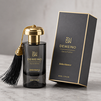 Flacon de parfum de style moderne, flacon de parfum rond en verre personnalisé, 30 ml, 50 ml, noir, flacon de parfum de 100 ml avec emballage en boîte