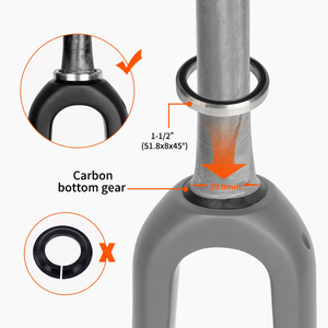 Fourche avant de vélo de route TOSEEK, fourche rigide, entièrement en fibre de carbone, câbles internes, libération rapide, ultralégère, compatible avec les freins à disque - Product Image 2