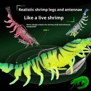 Nouveau 95mm 10g 9 couleurs artificiel TPE doux crevettes leurres de pêche naufrage Flick crevette lumineuse crevettes appâts doux pour bar de mer - Product Image 4