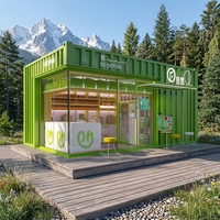Ufficio Modulare Personalizzato in Container, Negozio Prefabbricato in Struttura d'Acciaio per Pop-up Store, Caffè, Ristorante, Chiosco al Dettaglio, Soluzione Chiavi in Mano