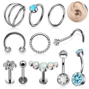 G23 steril tıbbi sınıf astm f136 göbek labret göbek titanyum burun kulak vücut piercing takı