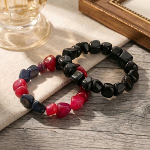 Irregular Natural Stone <b>Bracelet</b> Set Heart Shape Geometric Unisex <b>Couple</b> Jewelry Gift Zinc Alloy Yiwu Origin D2327 1 - Product Image 2