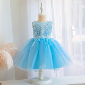 Xin'an Baihui Baby Girl Pink Princess Dress Strapless A-Line Tutu Skirt Flower Pattern First Birthday Wedding Dress - Product Image 4