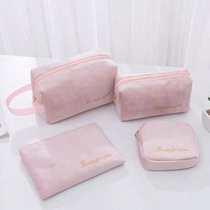 Bolsa de Maquillaje de Viaje Casual de Terciopelo y Franela, Marca Privada al por Mayor, Bolsa de Cosméticos Plegable para Mujer, Organizador - Product Image 4