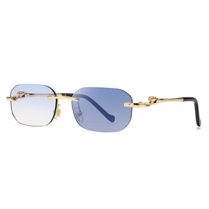 Custom Logo 2026 Fashion Men Women Rimless Square <b>Sun</b> Glasses UV400 Gradient <b>Shades</b> Metal Photochromic Sunglasses - Product Image 1