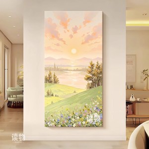 Hand Painted Oil Painting Landscape Art 100% Handmade Impressionism Style For Living Room Entryway Decor - Product Image 3