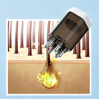 Applicateur de médicament capillaire 8 ml pour la croissance des cheveux, applicateur d'huile capillaire, flacon applicateur pour le cuir chevelu, peigne de massage à bille pour huile essentielle