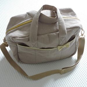 <span class=keywords><strong>Sac</strong></span> à langer multifonctionnel portable à pois dorés en <span class=keywords><strong>gaze</strong></span> <span class=keywords><strong>de</strong></span> <span class=keywords><strong>coton</strong></span> double couche-culotte <span class=keywords><strong>Sac</strong></span> à bandoulière <span class=keywords><strong>Maternité</strong></span> Maman Bébé Nappy Bags - Product Image 3