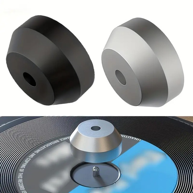 45 RPM Record Adapter Solid Aluminum Dome 7 Inch Vinyl Record Adapter Insert for Vinyl Record Players