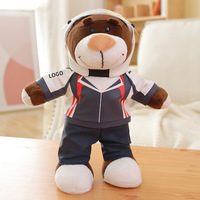 Ours en peluche personnalisé de 30 cm pour moto, super doux, rembourré en coton PP, pour décorations de moto, voiture et mobilier