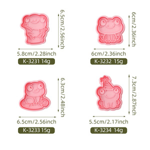 <span class=keywords><strong>Grenouille</strong></span> série plastique écologique Biscuit moule <span class=keywords><strong>grenouille</strong></span> assis 3D dessin animé bricolage imprimé <span class=keywords><strong>emporte</strong></span>-pièces pour la fête - Product Image 5