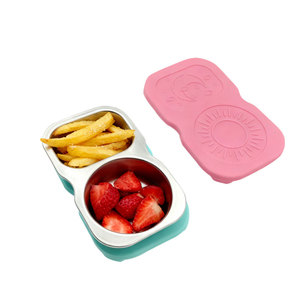 Household Stainless Steel Snack Container with <b>Silicone</b> Lid Reusable Small Food Storage Container Stainless Steel Sauce Box - Product Image 1