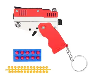 Collapsible Soft Gun Alloy Model Gun Keychain Serial Design Classic Unisex ABS Electronic Toy VIPER Electric Toy Gun Plastic