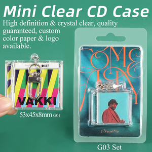 SUNSHING <b>Customized</b> Vinyl Record Keychain NFC <b>CD</b> Case Charms DIY Kpop Album Cover Mini <b>CD</b> Keyring for Music Lover Fan Gift - Product Image 2