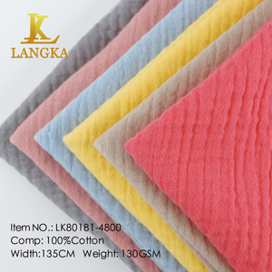 Ткань из двойного муслина Langka: органическая, мягкая, дышащая, жатая, натуральная, легкая, для пеленания младенцев - Product Image 1