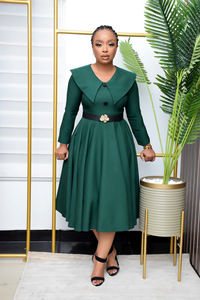 Bn337 Abbigliamento da <span class=keywords><strong>donna</strong></span> tinta unita elegante con scollo a V grande (esclusa la cintura) - Product Image 4