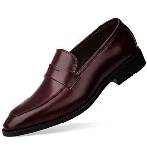 Men Leather Business Shoes Pointed Soft Leisure Dress Oxford Formal Office Casual Flat Loafers Footwear Moccasins