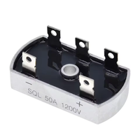 Pont redresseur triphasé à diodes SNXRON haute puissance 50A 1200V à montage traversant - Boîtier en aluminium -40~125 pour convertisseurs SQL50A