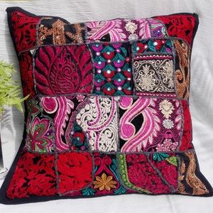 Vente en gros de taies d'oreiller en coton indien <span class=keywords><strong>vintage</strong></span> faites à la main, style ethnique exotique, <span class=keywords><strong>patchwork</strong></span>, coussin carré doux - Product Image 5