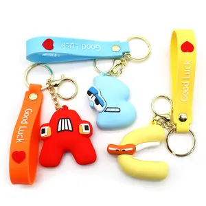 Lieferant Benutzer definierte Logo Cartoon Schlüssel ring Real Soft Pink 3D Schlüssel bund Anime Figuren Schlüssel anhänger Pvc Mit Ihrem Charakter