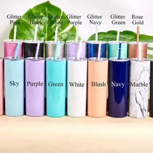 Bán buôn 15OZ 20oz 30oz thăng hoa trống cốc cà phê thép không gỉ Skinny Tumbler thẳng ly