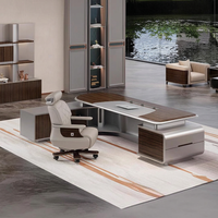Bureau de direction en bois en forme de L, haut de gamme, minimaliste, moderne, luxe léger, de Chine, pour les présidents