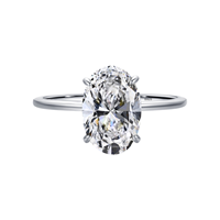 Ada Jewelry Anillo de Bodas de Lujo en Plata de Ley S925 con Zirconia Ovalada de 5ct para Mujer, Ideal para Fiestas